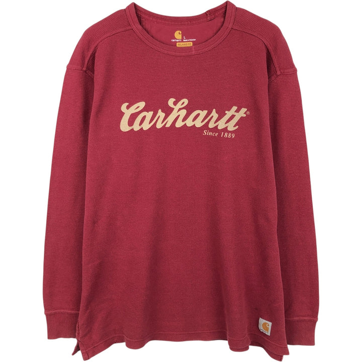 Carhartt Relaxed Fit Thermal Long T-Shirt, Men's Size L cotton red type Vintage Second Hand