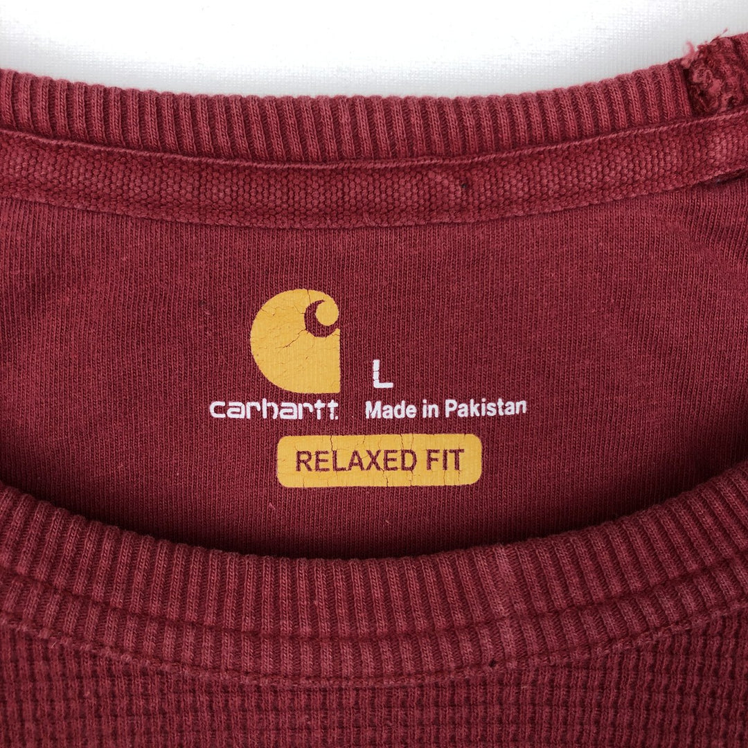 Carhartt Relaxed Fit Thermal Long T-Shirt, Men's Size L cotton red type Vintage Second Hand