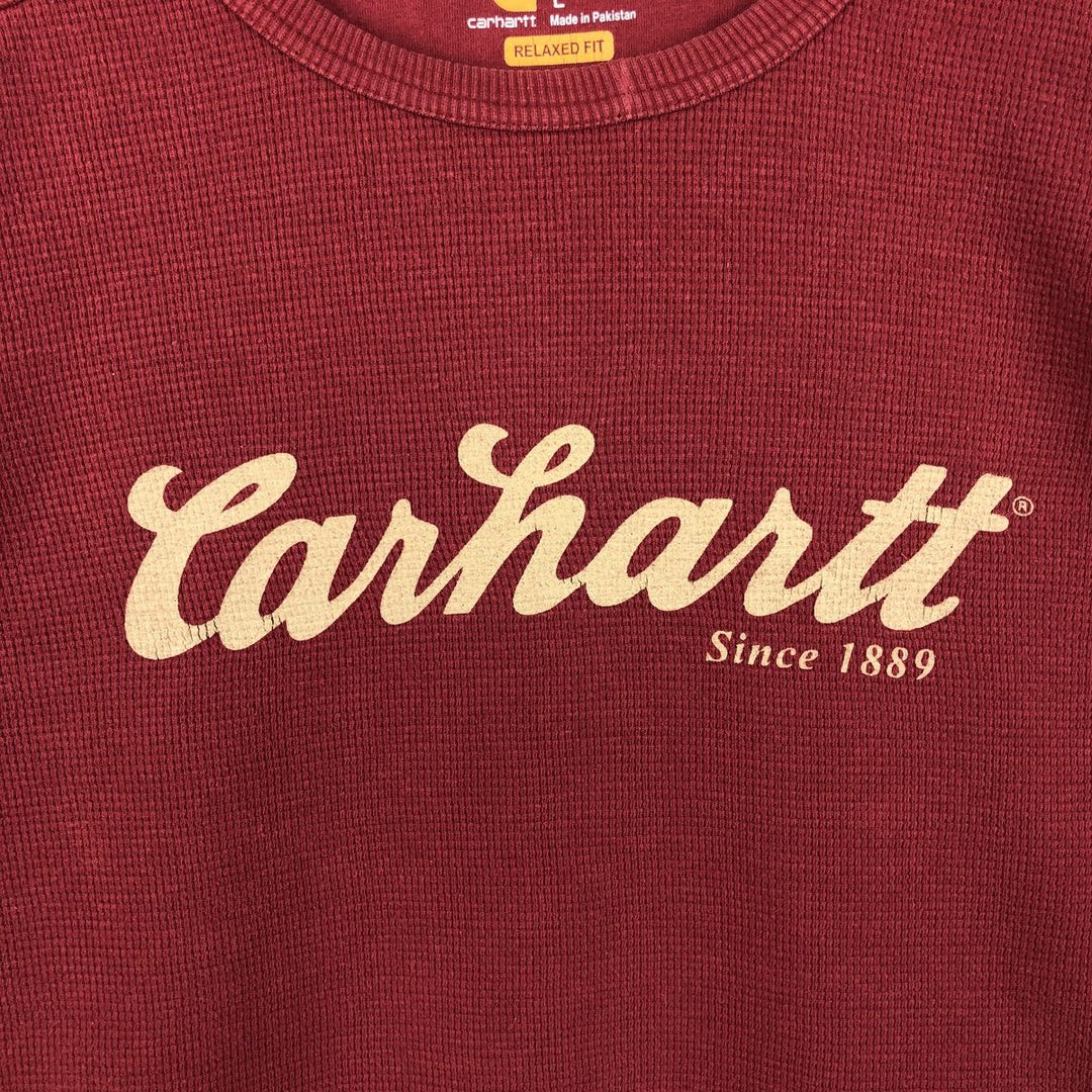 Carhartt Relaxed Fit Thermal Long T-Shirt, Men's Size L cotton red type Vintage Second Hand