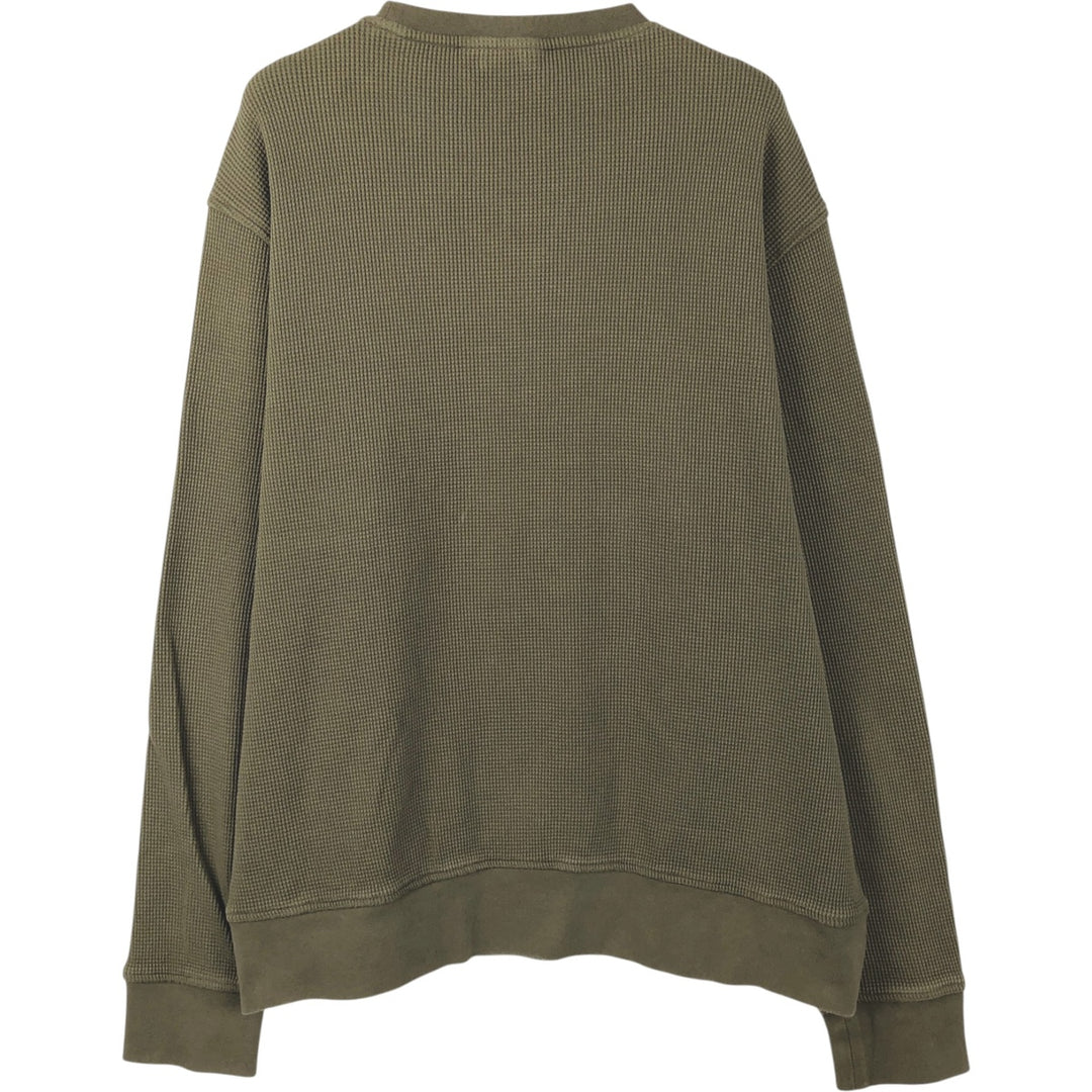MICHAEL KORS Thermal Long-Sleeve T-Shirt, Waffle Pattern, Men's Size XL (equivalent) cotton Khaki type Vintage Second Hand