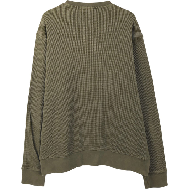 MICHAEL KORS Thermal Long-Sleeve T-Shirt, Waffle Pattern, Men's Size XL (equivalent) cotton Khaki type Vintage Second Hand