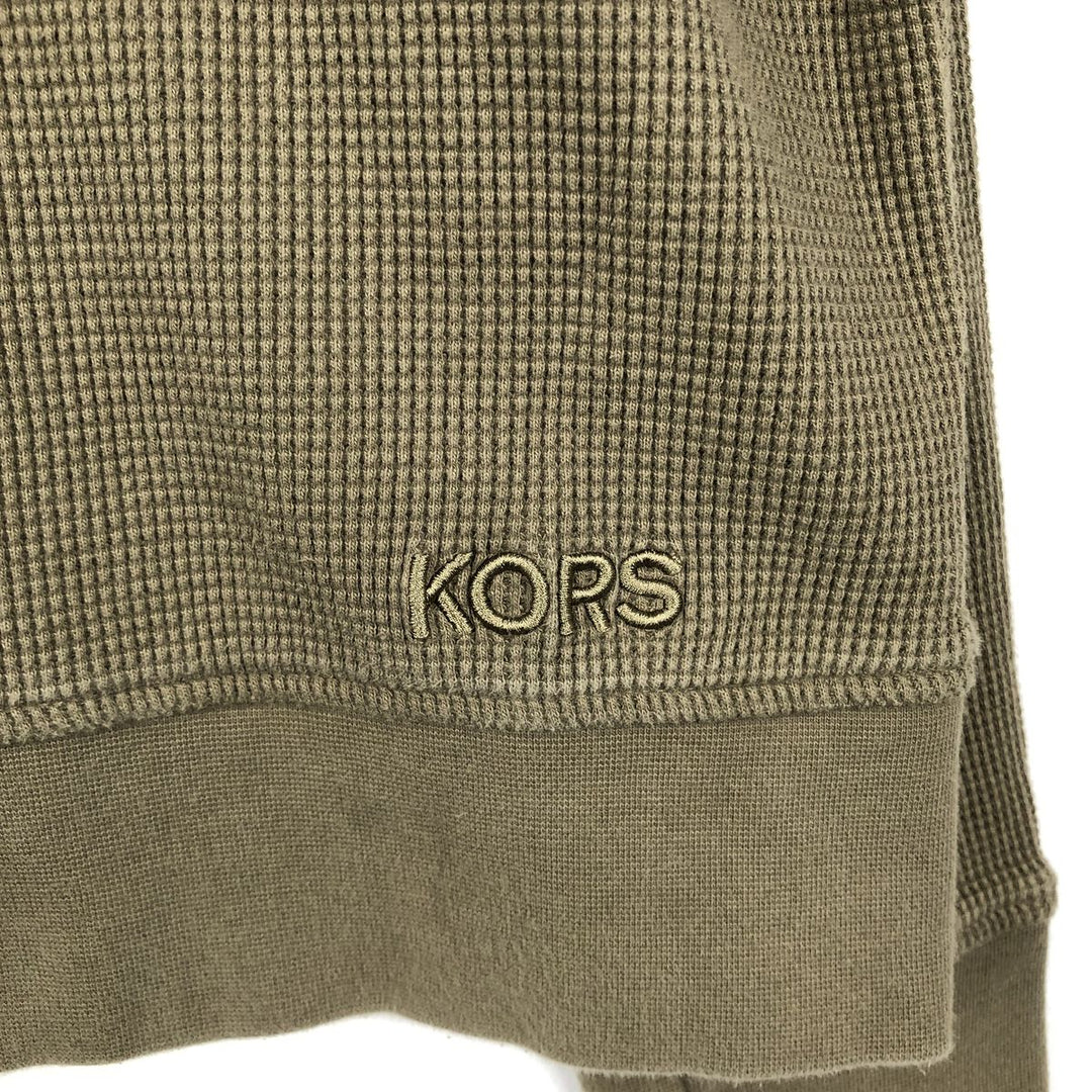 MICHAEL KORS Thermal Long-Sleeve T-Shirt, Waffle Pattern, Men's Size XL (equivalent) cotton Khaki type Vintage Second Hand