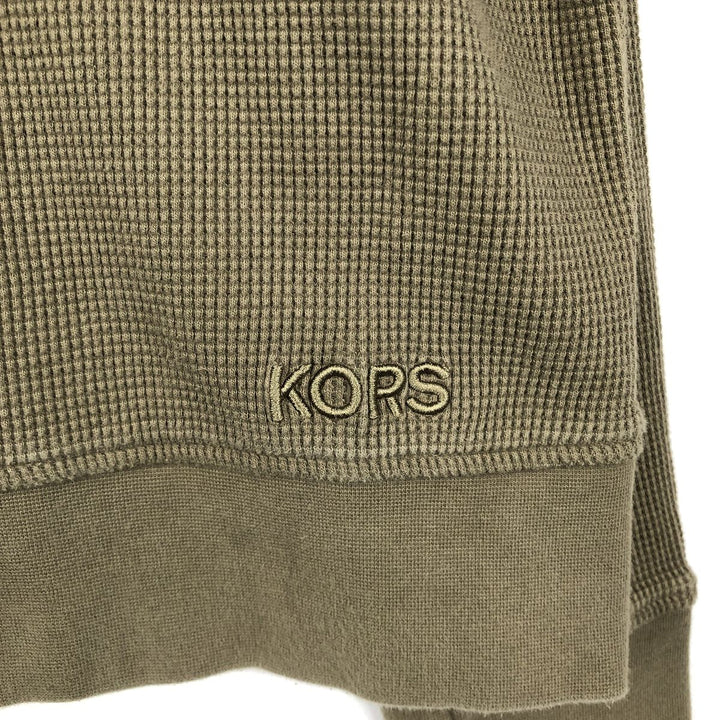 MICHAEL KORS Thermal Long-Sleeve T-Shirt, Waffle Pattern, Men's Size XL (equivalent) cotton Khaki type Vintage Second Hand