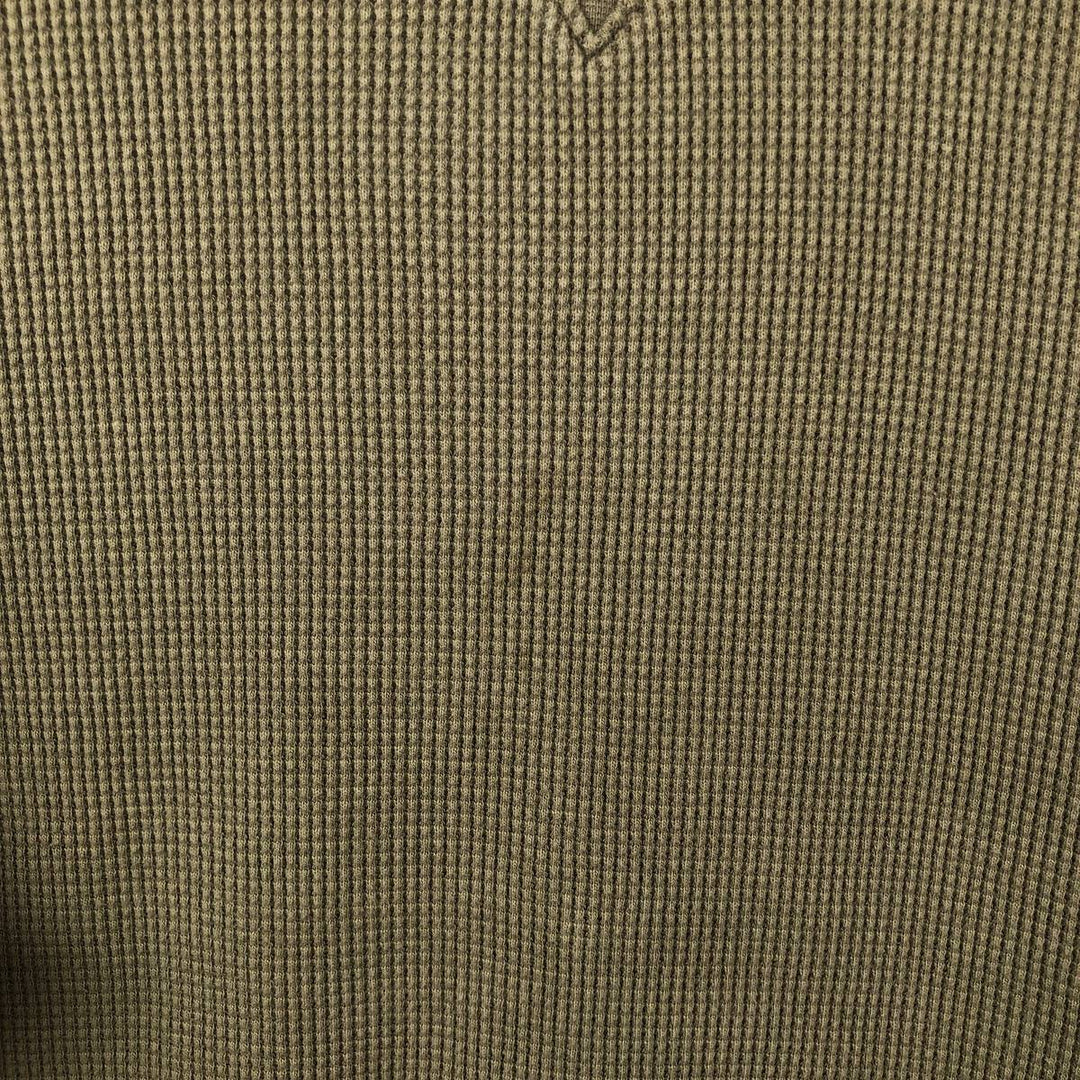 MICHAEL KORS Thermal Long-Sleeve T-Shirt, Waffle Pattern, Men's Size XL (equivalent) cotton Khaki type Vintage Second Hand
