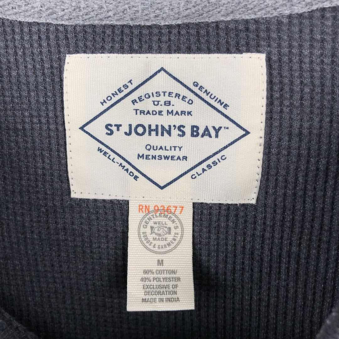 St. John's Bay Thermal Long-Sleeve T-Shirt, Waffle Knit, Men's Size M (equivalent) cotton gray type Vintage Second Hand