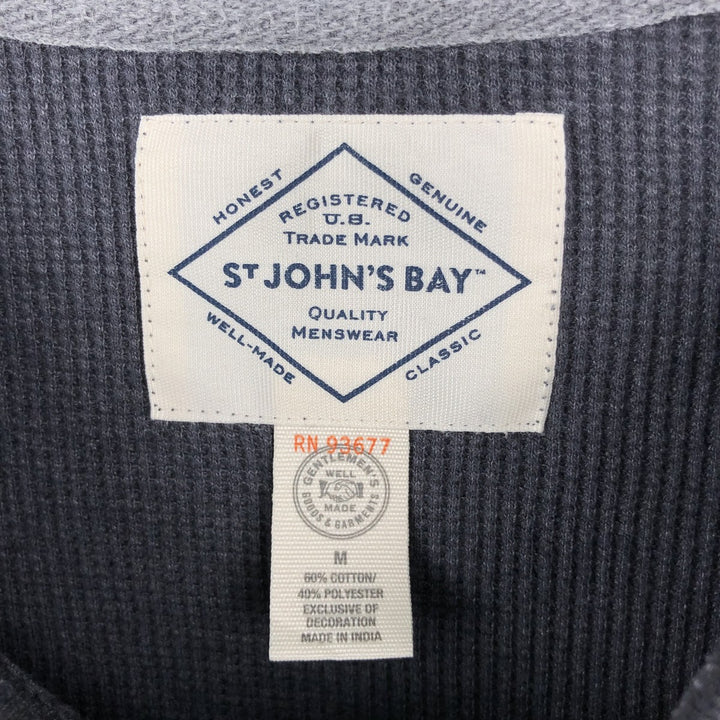 St. John's Bay Thermal Long-Sleeve T-Shirt, Waffle Knit, Men's Size M (equivalent) cotton gray type Vintage Second Hand