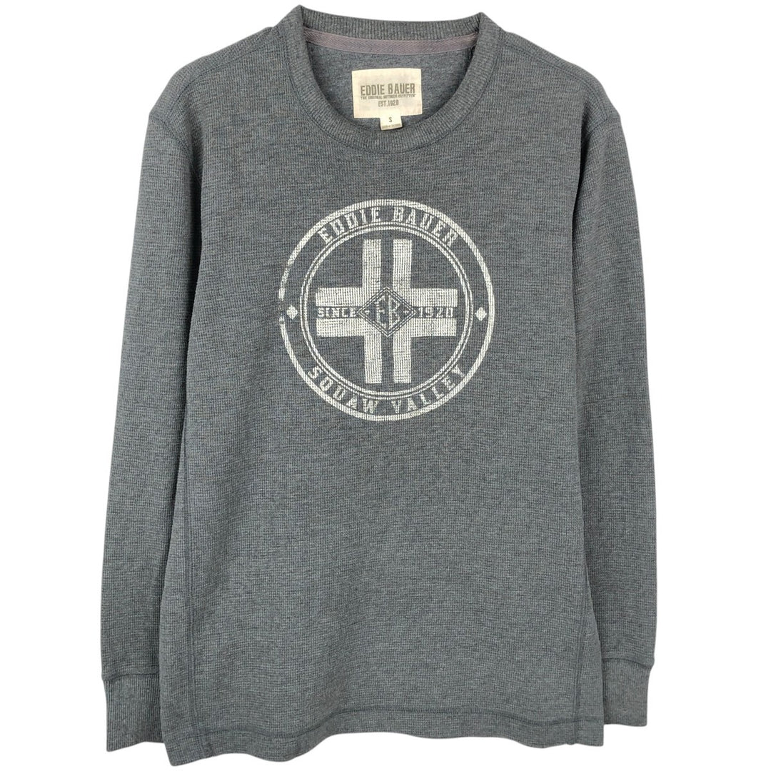 Eddie Bauer Thermal Long-Sleeve T-Shirt, Waffle Pattern, Men's Size S (equivalent) cotton gray type Vintage Second Hand