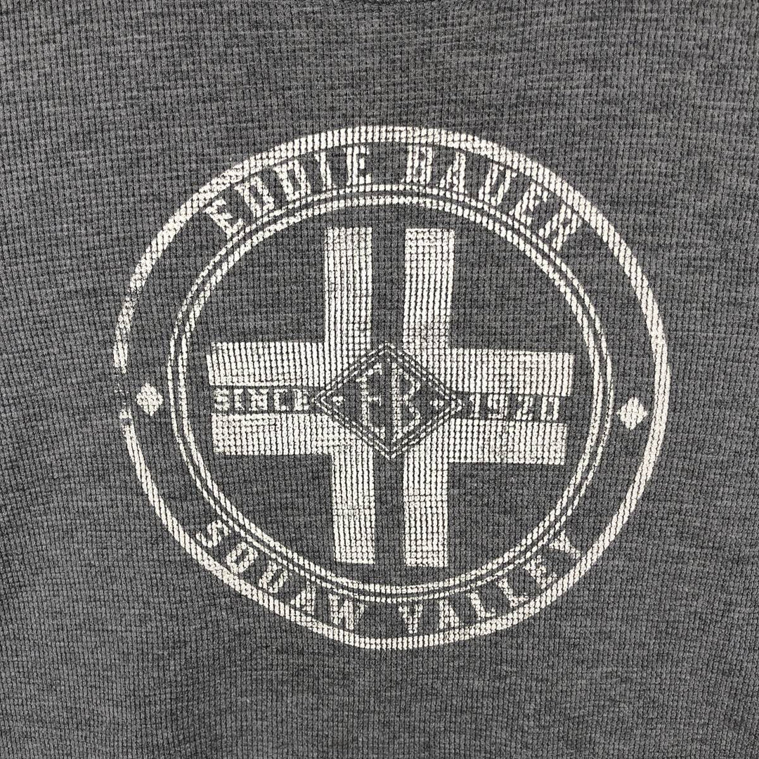 Eddie Bauer Thermal Long-Sleeve T-Shirt, Waffle Pattern, Men's Size S (equivalent) cotton gray type Vintage Second Hand