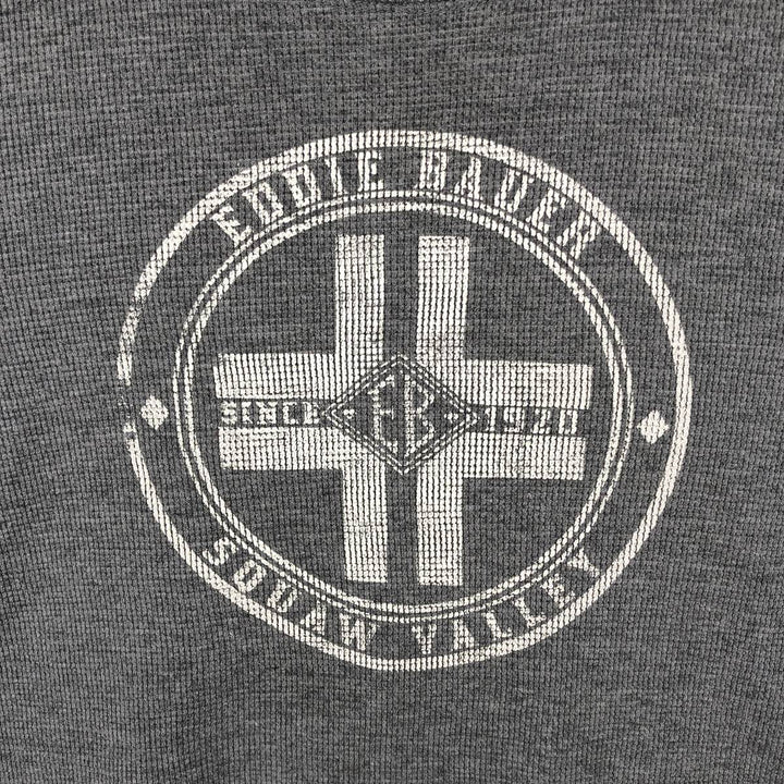 Eddie Bauer Thermal Long-Sleeve T-Shirt, Waffle Pattern, Men's Size S (equivalent) cotton gray type Vintage Second Hand