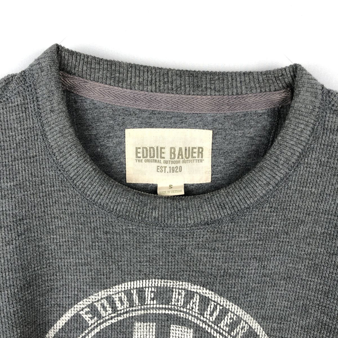 Eddie Bauer Thermal Long-Sleeve T-Shirt, Waffle Pattern, Men's Size S (equivalent) cotton gray type Vintage Second Hand