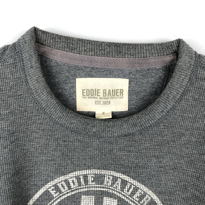 Eddie Bauer Thermal Long-Sleeve T-Shirt, Waffle Pattern, Men's Size S (equivalent) cotton gray type Vintage Second Hand