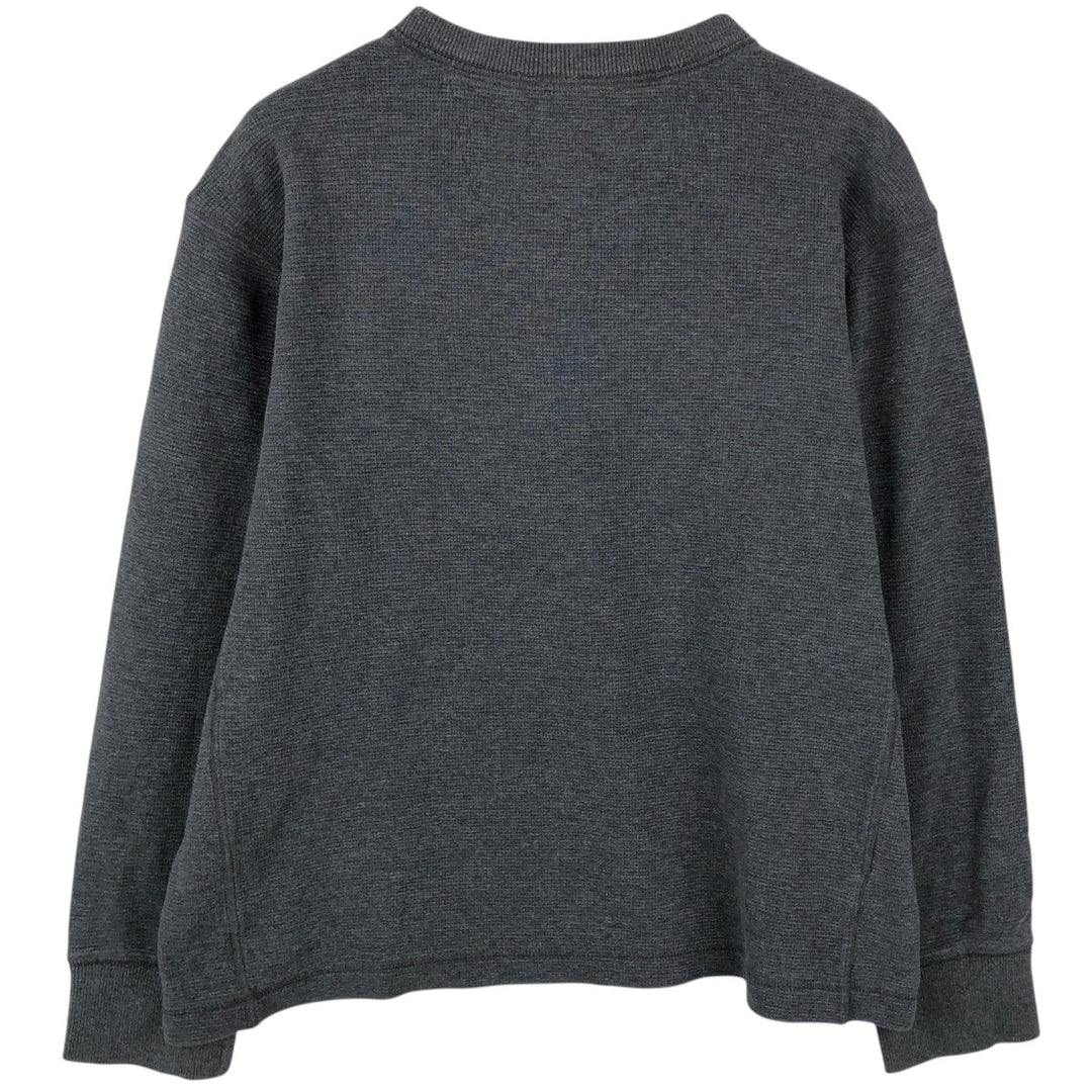 Eddie Bauer Men's Waffle Thermal Henley T-Shirt, Size XL cotton gray type Vintage Second Hand