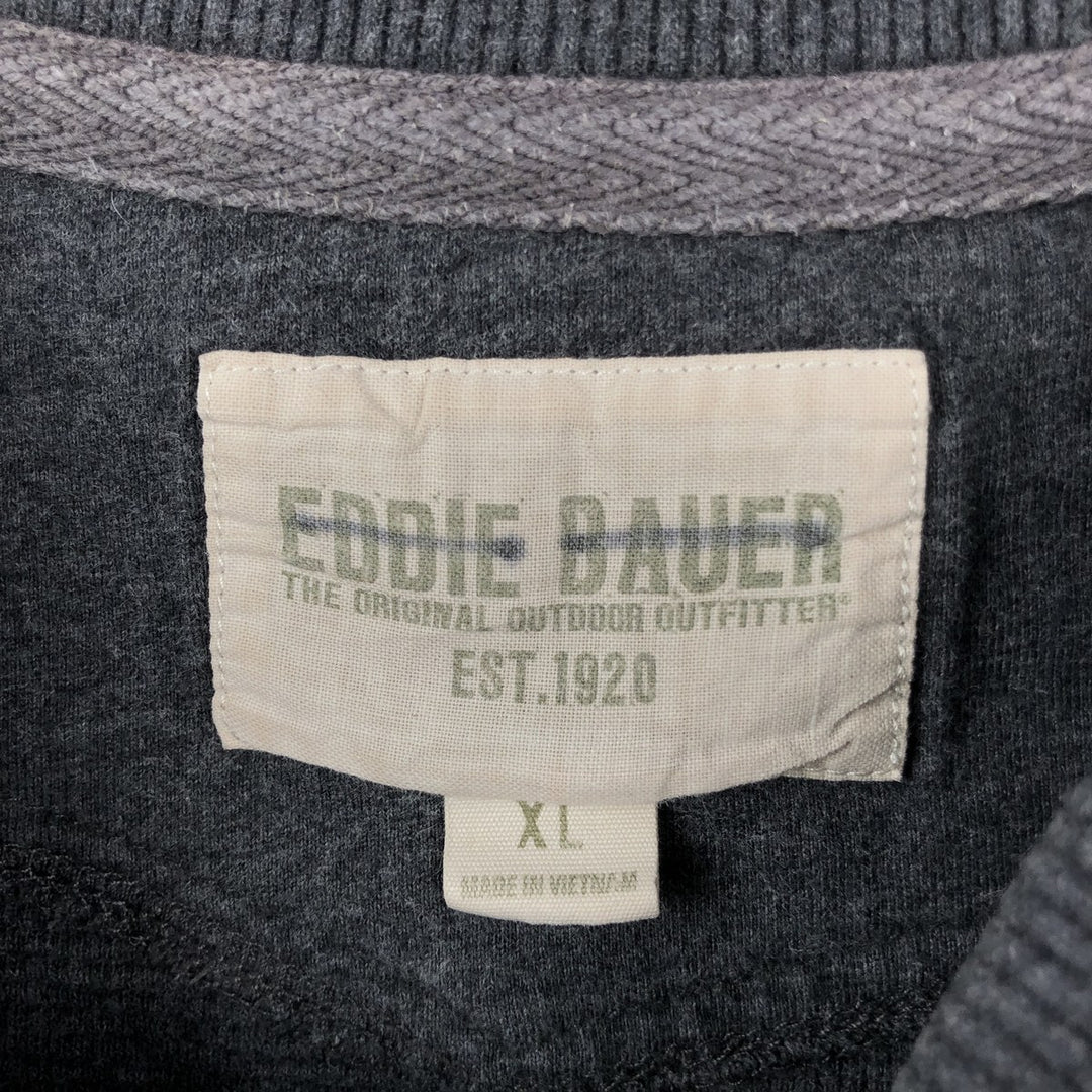 Eddie Bauer Men's Waffle Thermal Henley T-Shirt, Size XL cotton gray type Vintage Second Hand