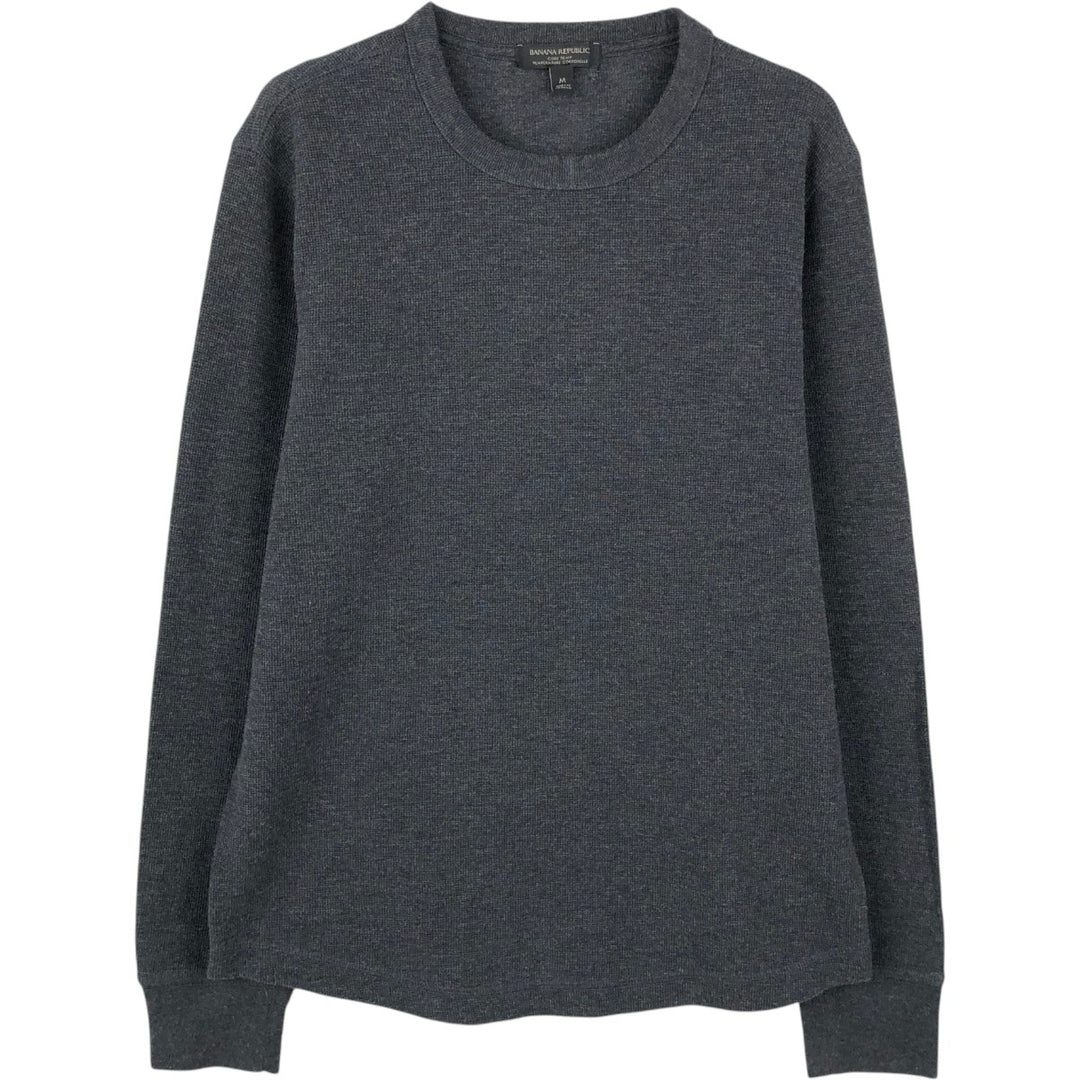 2000'S Banana Republic Thermal Long-Sleeve T-Shirt, Men's Size M (approx.) cotton gray type Vintage Second Hand