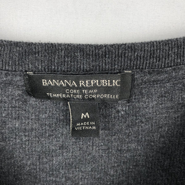 2000'S Banana Republic Thermal Long-Sleeve T-Shirt, Men's Size M (approx.) cotton gray type Vintage Second Hand