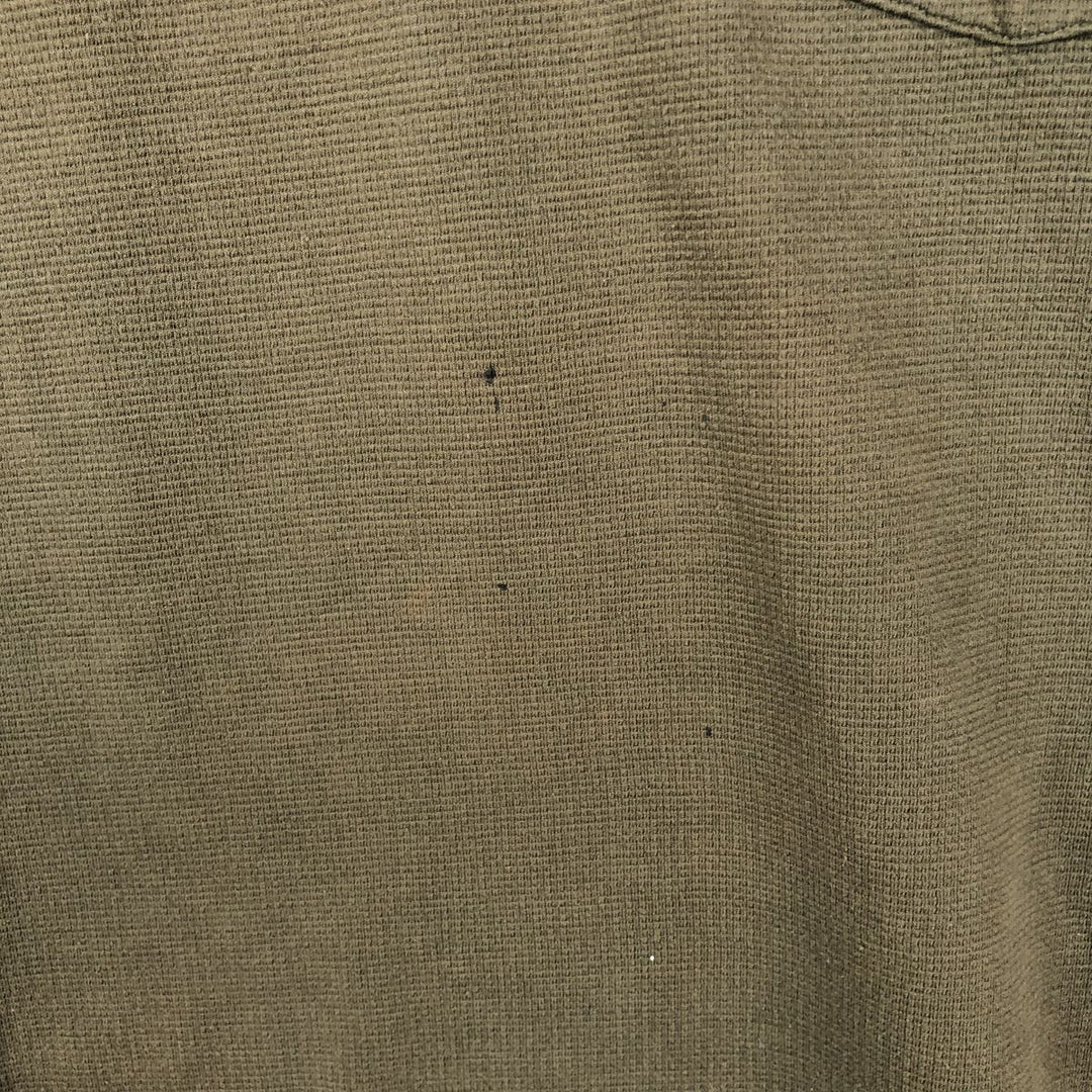Carhartt Relaxed Fit Henley Neck Thermal Long-Sleeve T-Shirt, Men's Size L (approx.) cotton Khaki type Vintage Second Hand