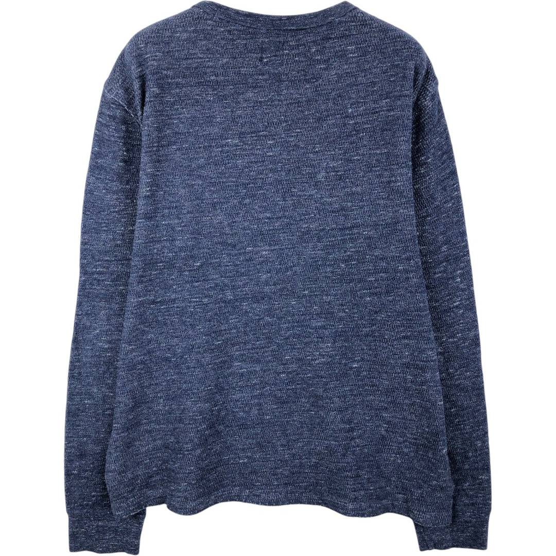 GAP Thermal Long-Sleeve T-Shirt, Honeycomb Pattern, Men's Size M (equivalent) cotton navy blue type Vintage Second Hand
