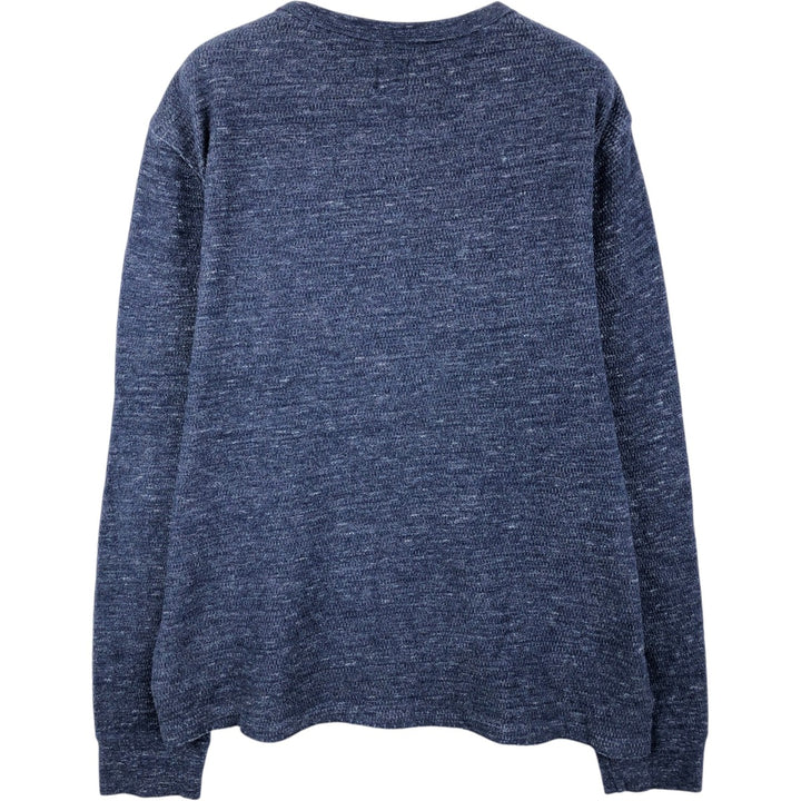 GAP Thermal Long-Sleeve T-Shirt, Honeycomb Pattern, Men's Size M (equivalent) cotton navy blue type Vintage Second Hand
