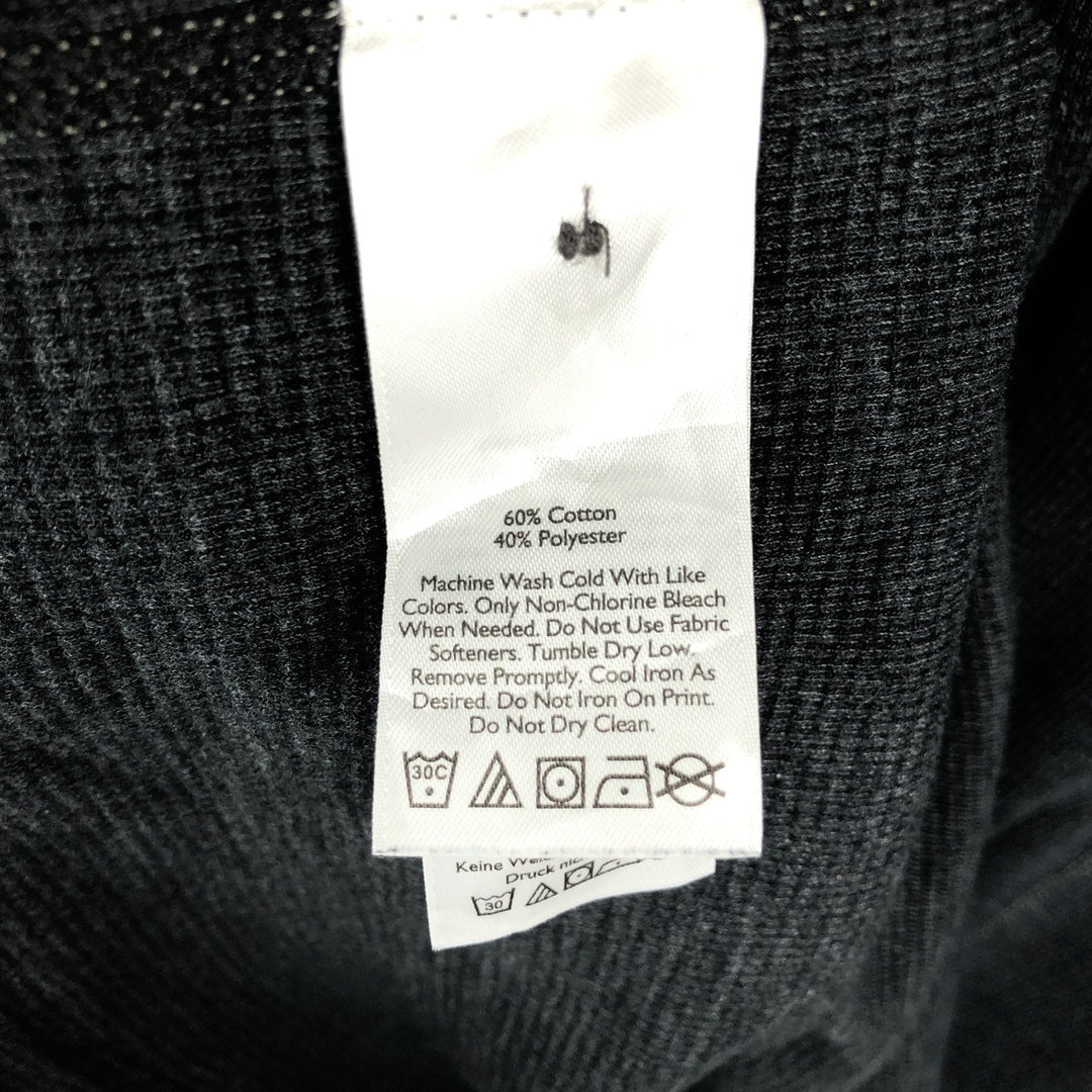 Eddie Bauer Men's Thermal Long Sleeve T-Shirt, Waffle Henley, Size L cotton black type Vintage Second Hand