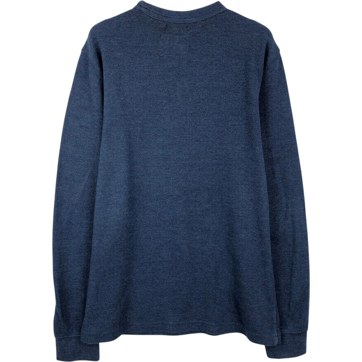 St. John's Bay Thermal Long-Sleeve T-Shirt, Honeycomb Pattern, Men's Size M (equivalent) cotton blue type Vintage Second Hand