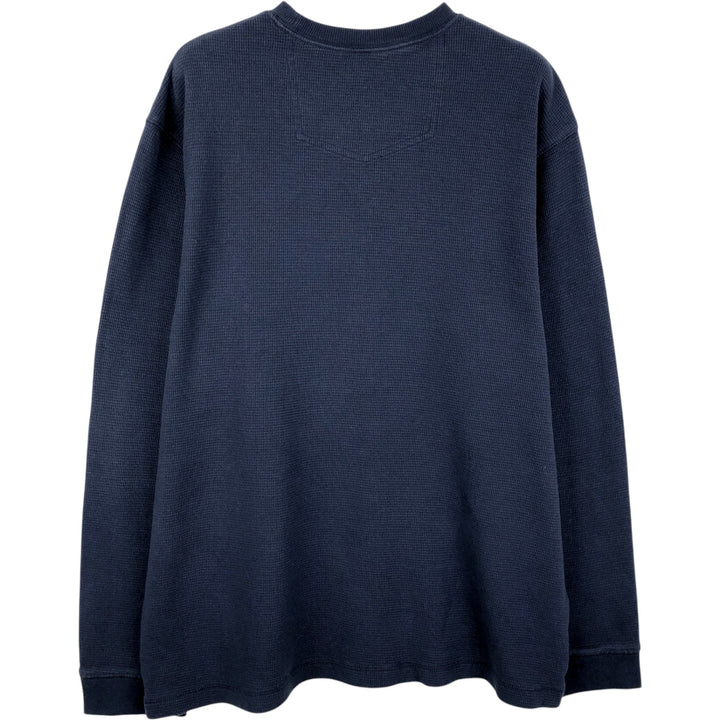 Eddie Bauer Thermal T-Shirt, Waffle, Men's XL cotton navy blue type Vintage Second Hand