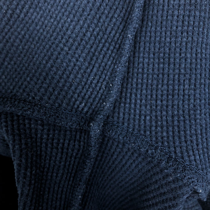 St. John's Bay Henley Neck Thermal Long-Sleeve T-Shirt, Men's Size L (approx.) cotton navy blue type Vintage Second Hand