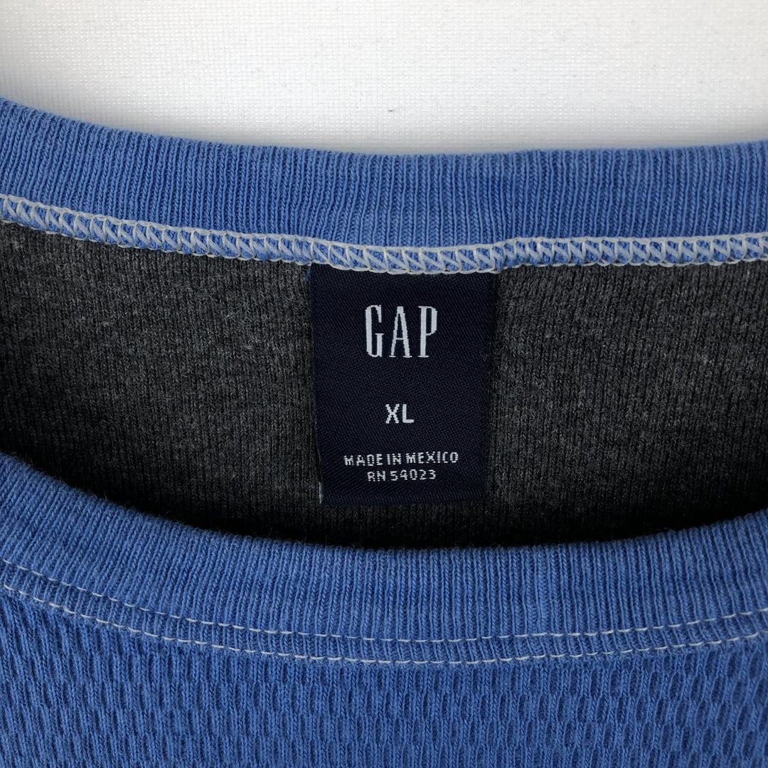 GAP Thermallon T-shirt, Honeycomb, Men's XL cotton Blue type light blue Vintage Second Hand