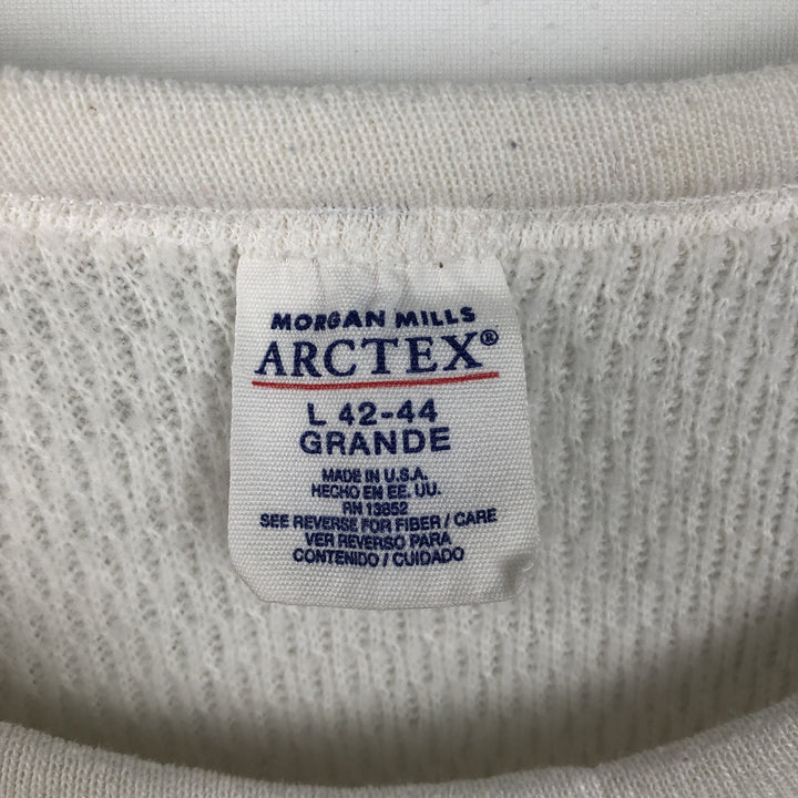 ARCTEX Thermal Long-Sleeve T-Shirt, Honeycomb Pattern, Made in USA, Men's Size L (equivalent) cotton white type Vintage Second Hand