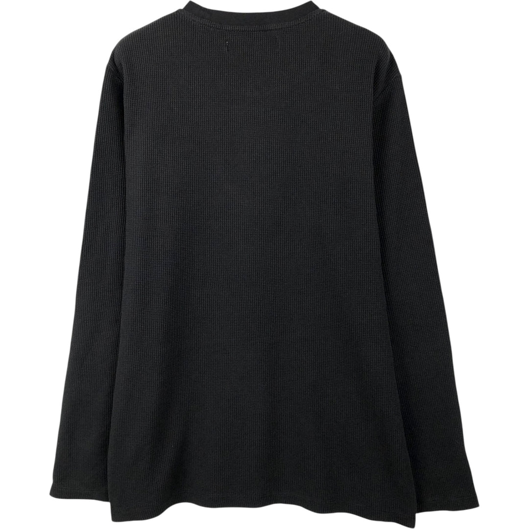 Calvin Klein Jeans Thermal Long T-Shirt, Waffle, Men's Size L cotton black type Vintage Second Hand