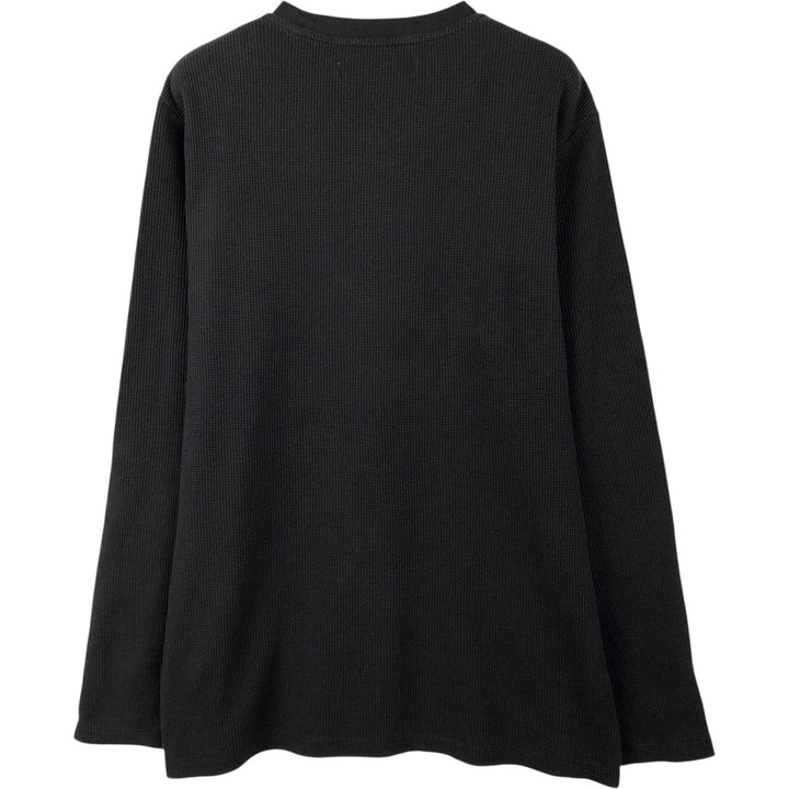 Calvin Klein Jeans Thermal Long T-Shirt, Waffle, Men's Size L cotton black type Vintage Second Hand