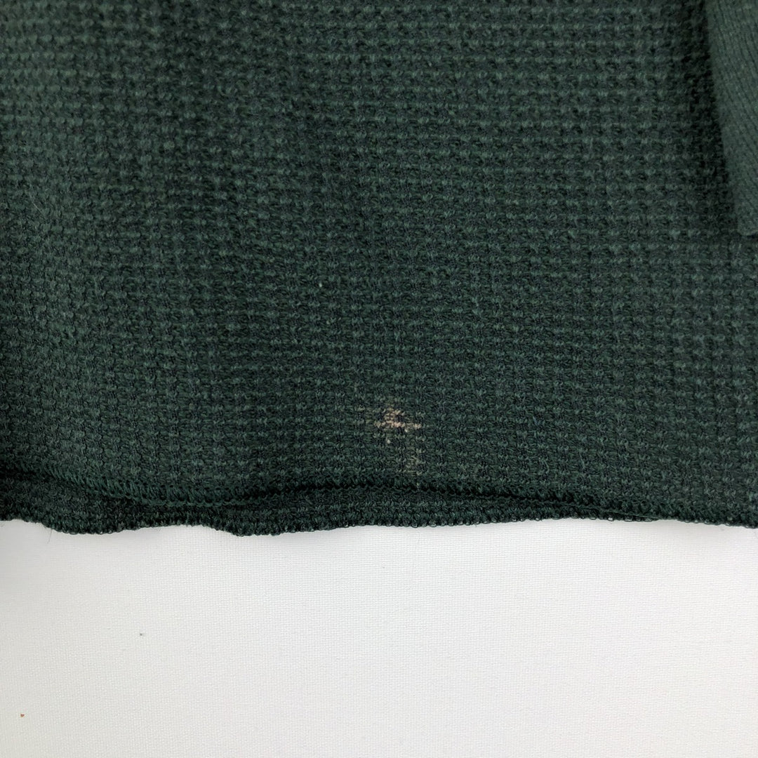 NORTHWEST TERRITORY Henley Neck Thermal Long-Sleeve T-Shirt, Waffle Knit, Made in USA, Men's Size L (approx.) cotton green type Vintage Second Hand