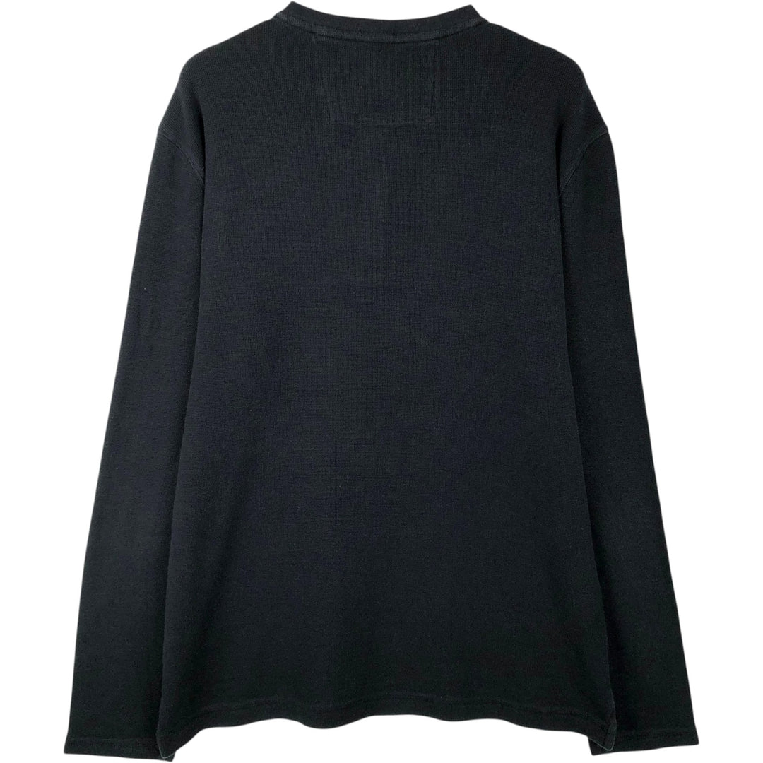 Banana Republic Men's Thermal Waffle Henley T-Shirt, Size L Pima Cotton black type Vintage Second Hand
