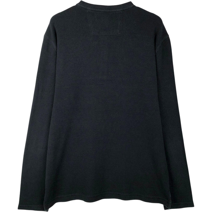 Banana Republic Men's Thermal Waffle Henley T-Shirt, Size L Pima Cotton black type Vintage Second Hand