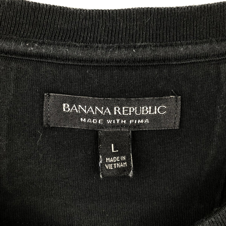 Banana Republic Men's Thermal Waffle Henley T-Shirt, Size L Pima Cotton black type Vintage Second Hand