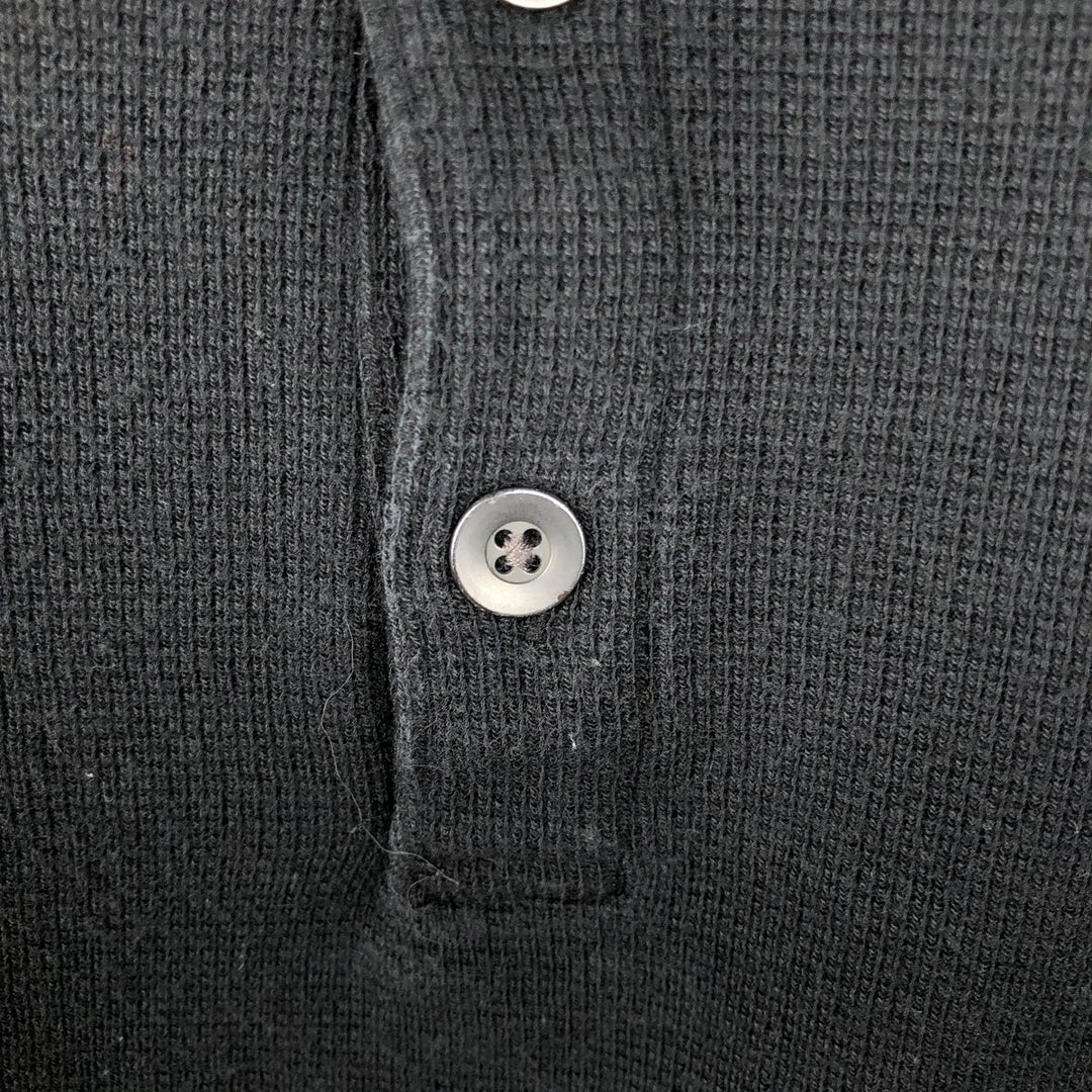 Banana Republic Men's Thermal Waffle Henley T-Shirt, Size L Pima Cotton black type Vintage Second Hand