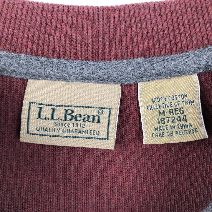 90s-00'S LLBean Henley Neck Thermal Long-Sleeve T-Shirt, Waffle Knit, Men's Size M (Equivalent), Vintage cotton red type reddish brown Vintage Second Hand