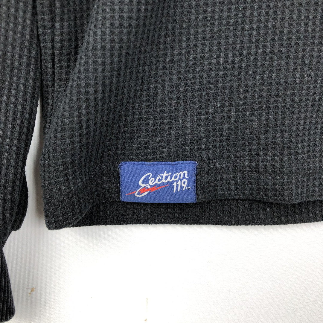 PINK FLOYD Henley Neck Band Thermal Long-Sleeve T-Shirt (Waffle Knit) - Men's XL equivalent unclear black type Vintage Second Hand