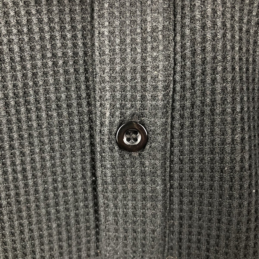 PINK FLOYD Henley Neck Band Thermal Long-Sleeve T-Shirt (Waffle Knit) - Men's XL equivalent unclear black type Vintage Second Hand