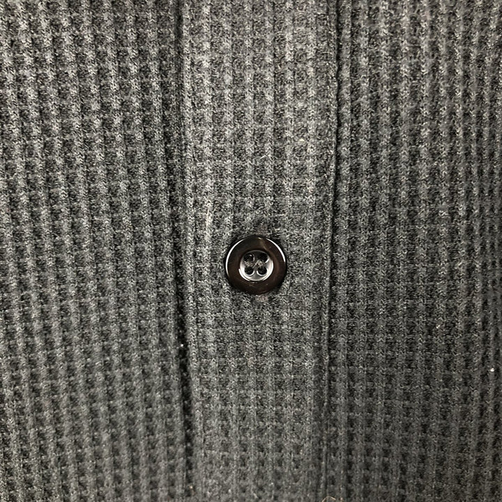 PINK FLOYD Henley Neck Band Thermal Long-Sleeve T-Shirt (Waffle Knit) - Men's XL equivalent unclear black type Vintage Second Hand