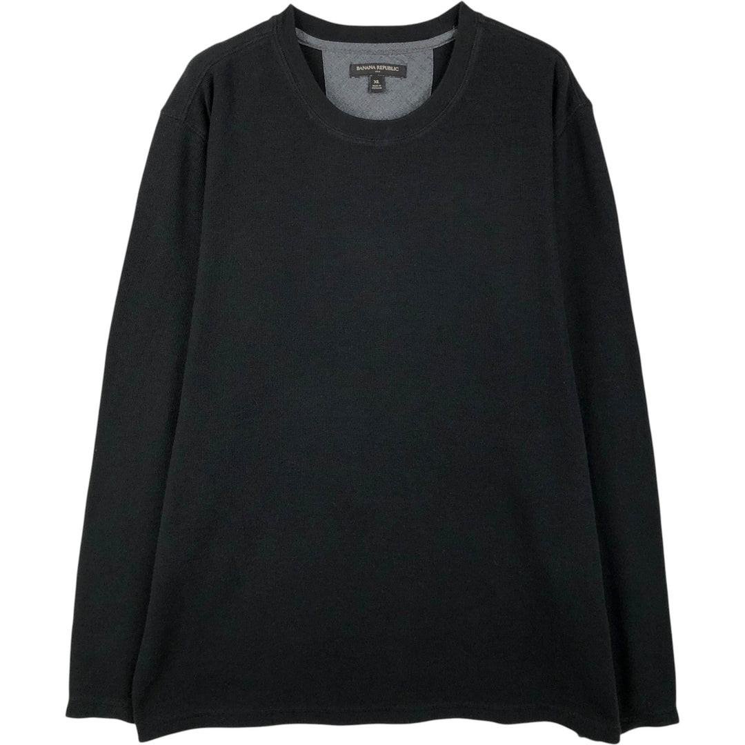 Banana Republic Thermal Long-Sleeve T-Shirt, Waffle Knit, Men's Size XL (equivalent) cotton black type Vintage Second Hand