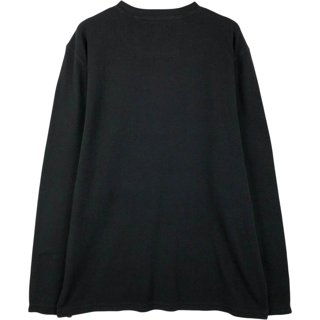 Banana Republic Thermal Long-Sleeve T-Shirt, Waffle Knit, Men's Size XL (equivalent) cotton black type Vintage Second Hand