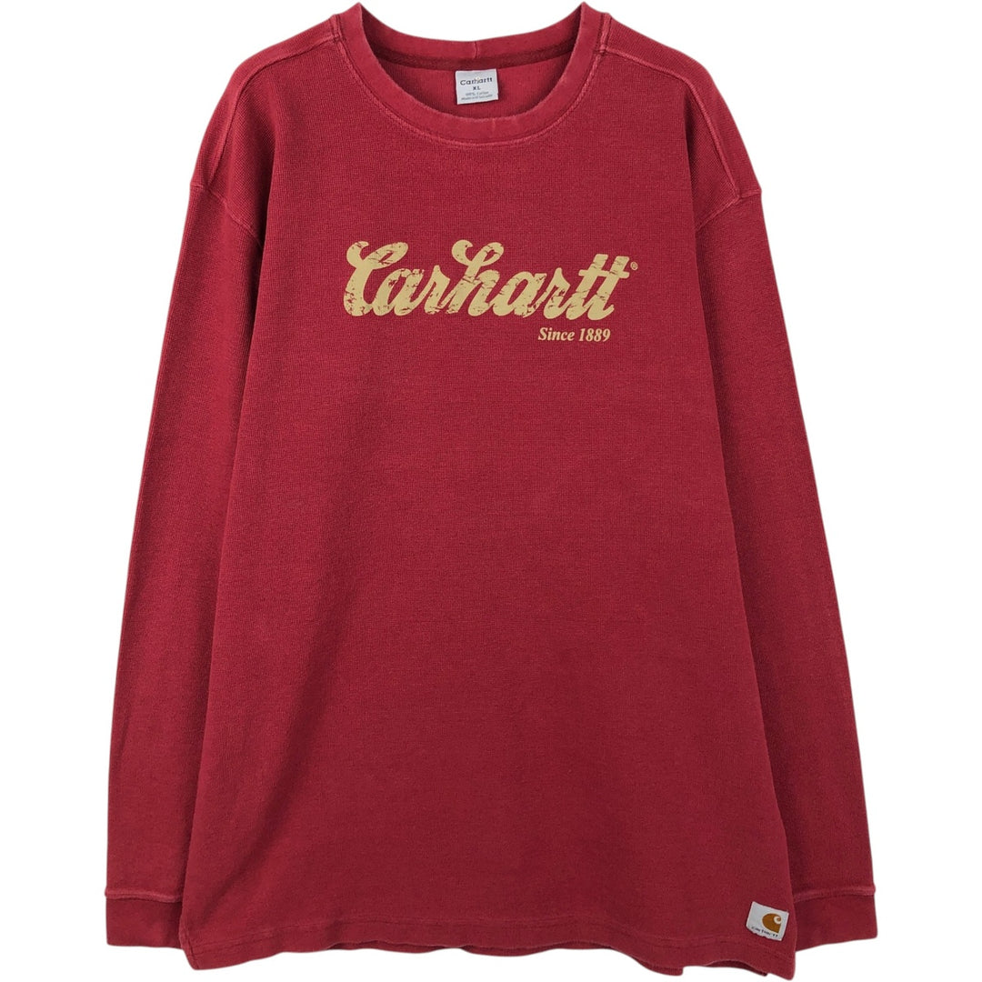 Carhartt Thermal Long T-shirt Men's XL size cotton red type Vintage Second Hand