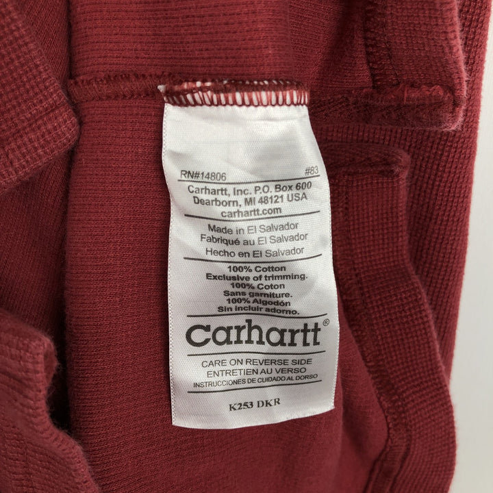 Carhartt Thermal Long T-shirt Men's XL size cotton red type Vintage Second Hand