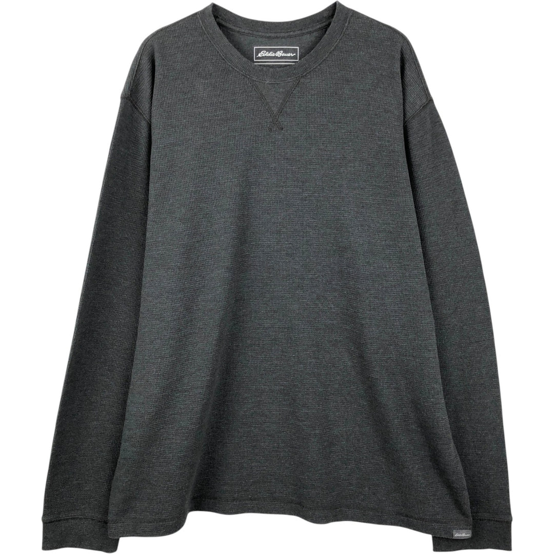 Eddie Bauer Thermal Long T-Shirt, Men's XL cotton Charcoal Vintage Second Hand