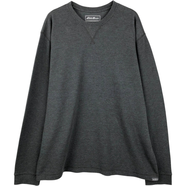 Eddie Bauer Thermal Long T-Shirt, Men's XL cotton Charcoal Vintage Second Hand