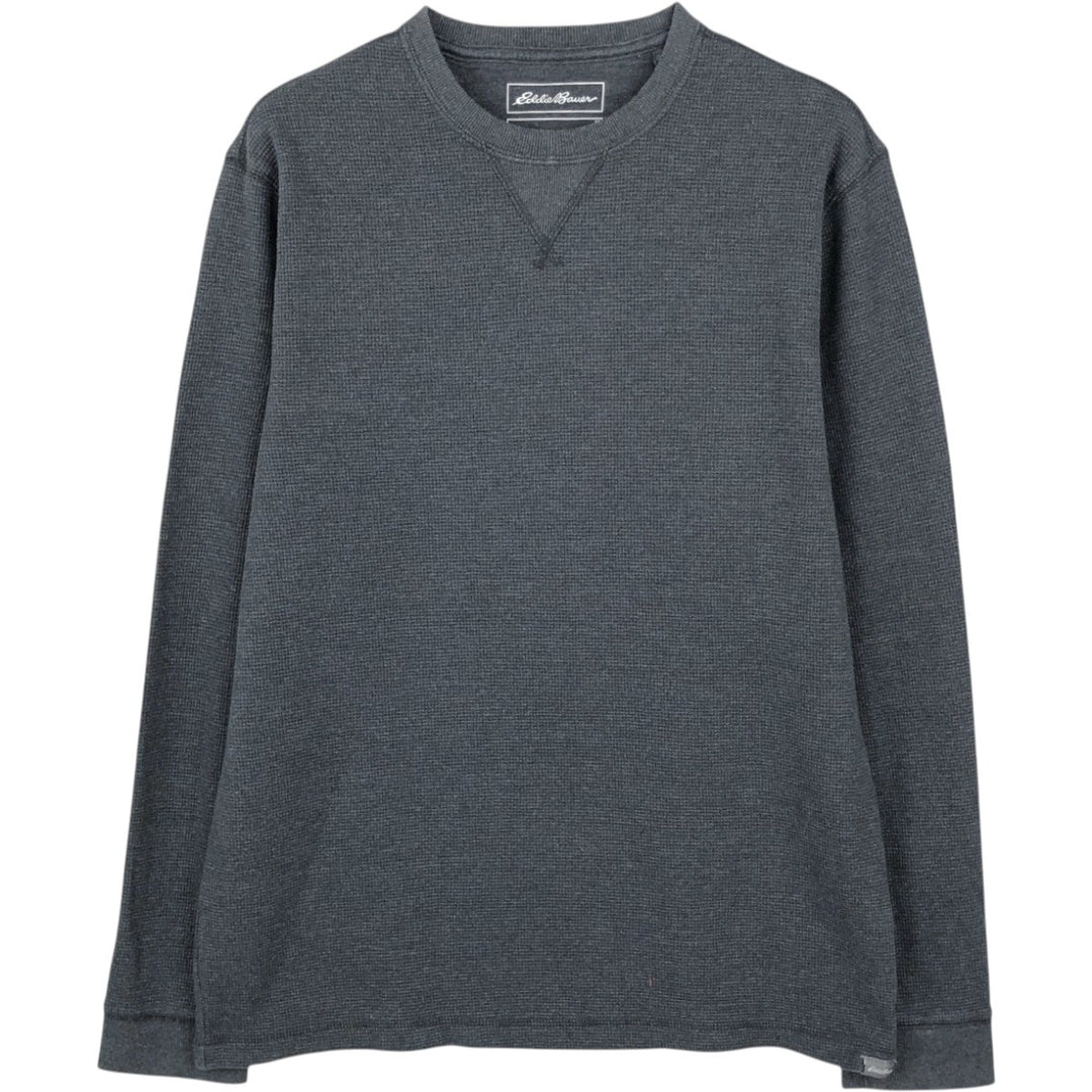 Eddie Bauer Thermal T-Shirt, Waffle, Men's Size M cotton gray type Vintage Second Hand
