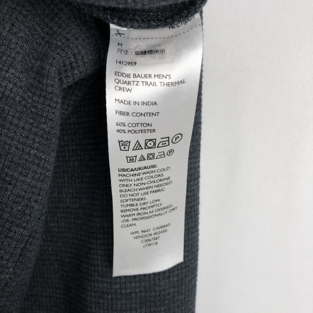 Eddie Bauer Thermal T-Shirt, Waffle, Men's Size M cotton gray type Vintage Second Hand