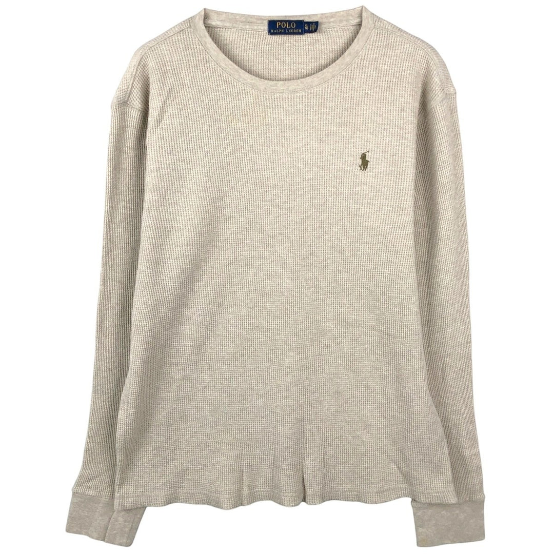 Ralph Lauren POLO RALPH LAUREN Thermal Long T-shirt Waffle Men's XL cotton Beige type Vintage Second Hand