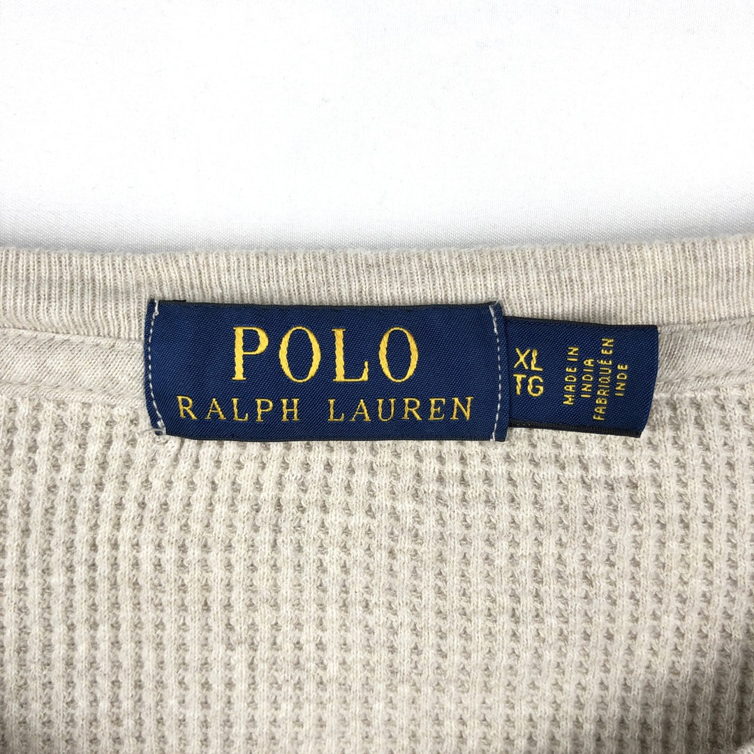 Ralph Lauren POLO RALPH LAUREN Thermal Long T-shirt Waffle Men's XL cotton Beige type Vintage Second Hand
