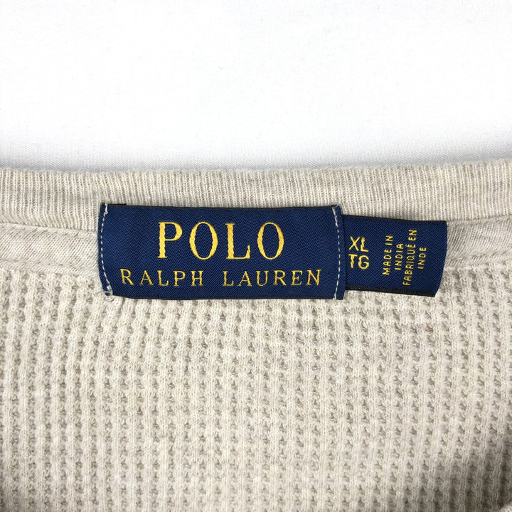 Ralph Lauren POLO RALPH LAUREN Thermal Long T-shirt Waffle Men's XL cotton Beige type Vintage Second Hand
